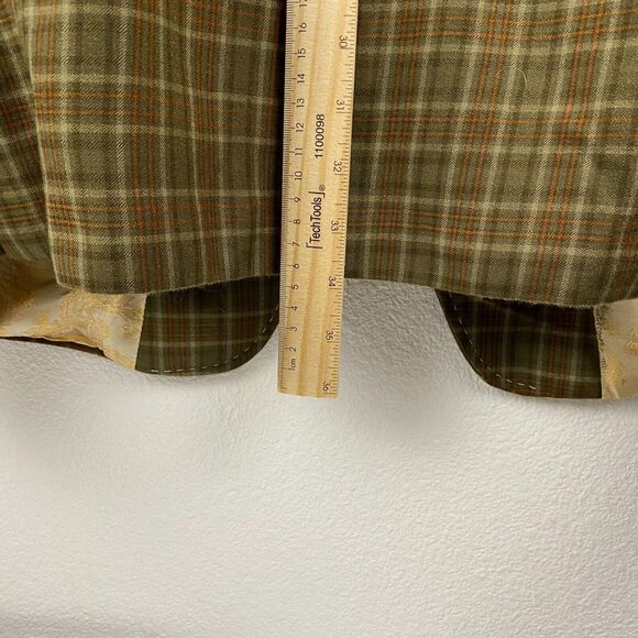 Men’s Sergio Valentino 2 PC Suit  Size  Wool Beige Green Brown Plaid Jacket/Vest - Picture 11 of 15